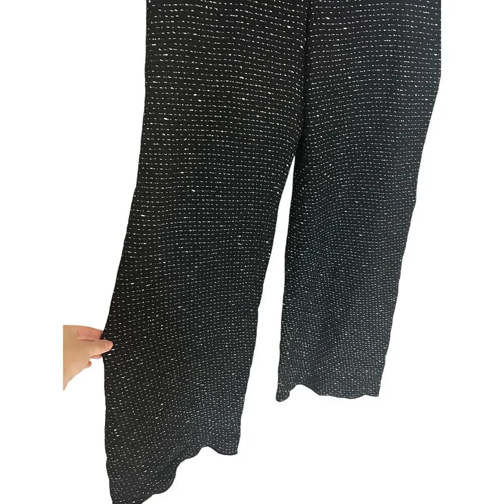 CHANEL Black Tweed Dress Pants Size 46